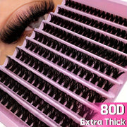 Eyelash Extension Kit 200 Pcs Natural Sticky Clusters for Self Application