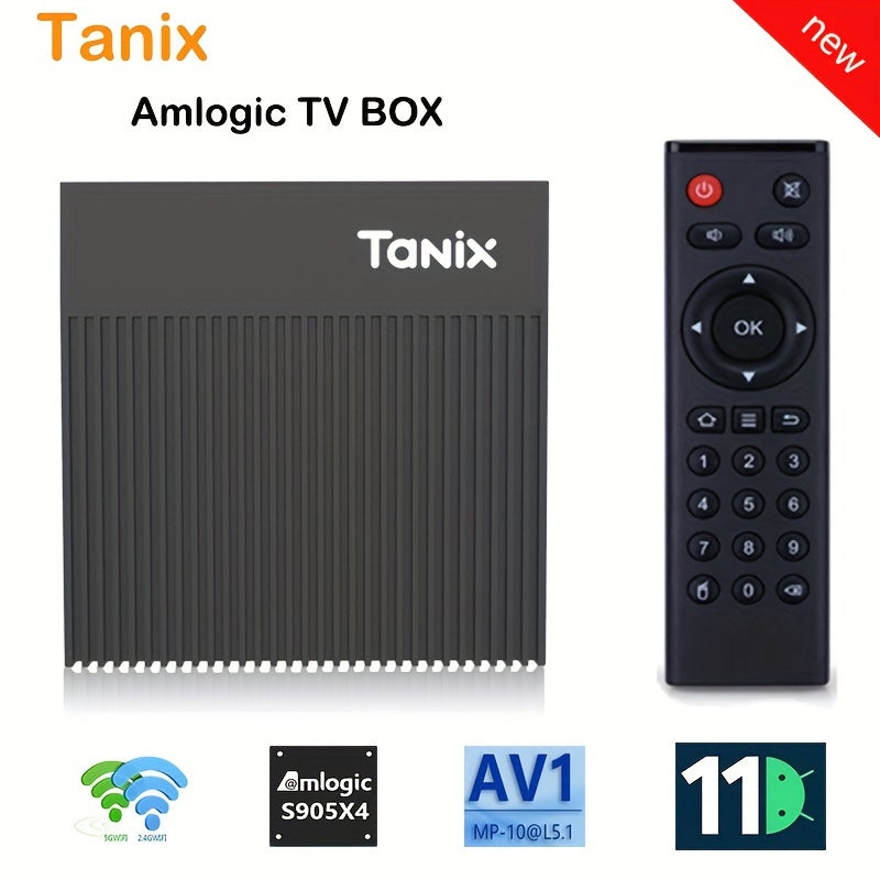 Android TV Box with Amlogic S905X4, Android 11, 4GB RAM, 32GB/64GB Storage, Wi-Fi 2.4G/5G, 100m LAN