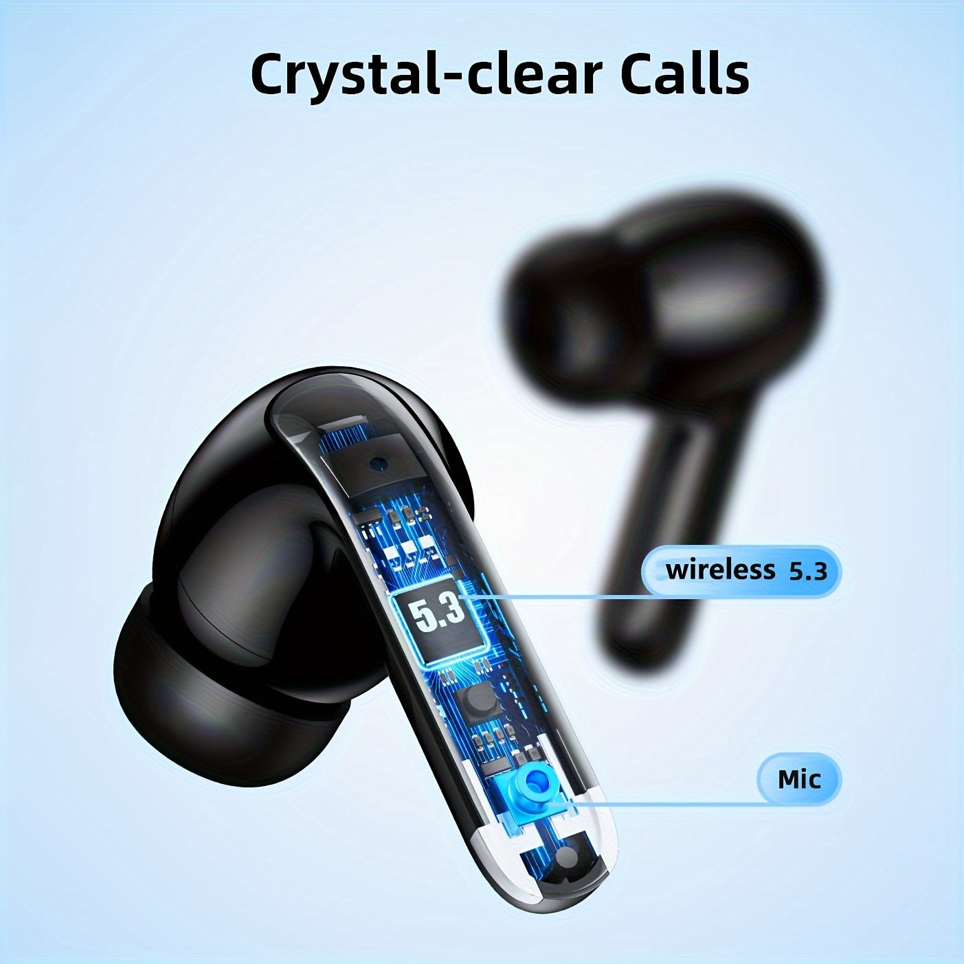 Auriculares inalámbricos con altavoces de 13MM, cancelación de ruido, control táctil, larga duración de batería para iPhone Android gaming