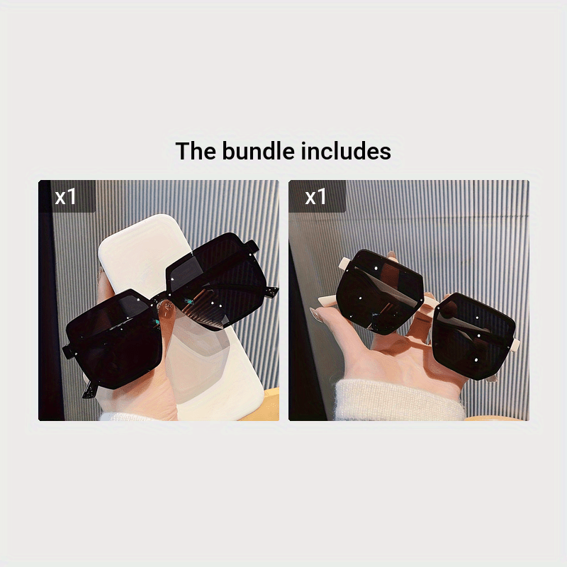 Oversized Square Plastic Sunglasses for Men and Women Outdoor Activities