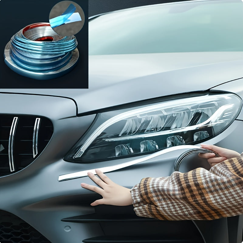 Car Exterior Chrome Plated Body Strip Bumper Door Trim 3m/118in Silver Protector