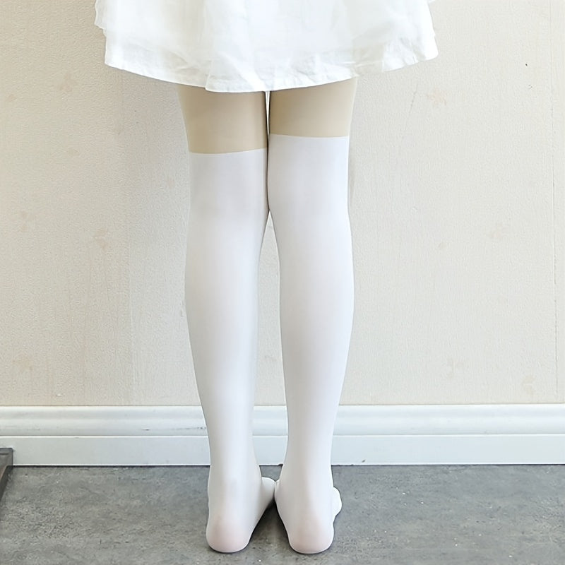 Girls' Leggings with Bear Cartoon Print Soft Breathable Stretchy for Dance Casual Wear Black White