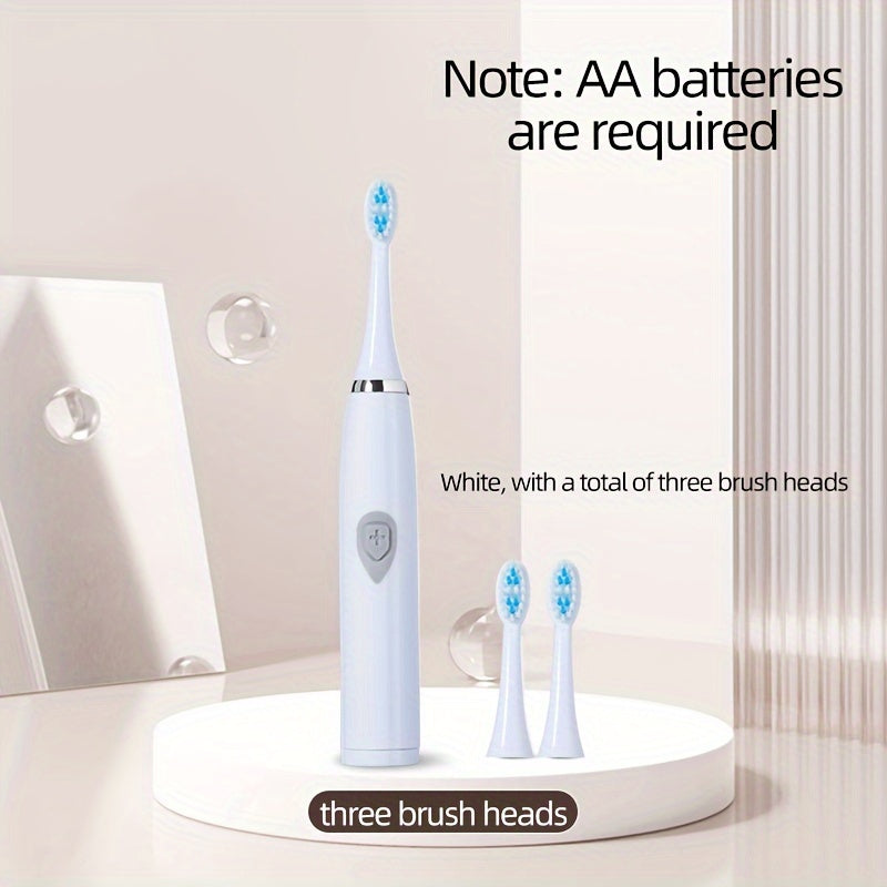 Electric Toothbrush for Adults with Soft Bristle Head Portable Battery Powered