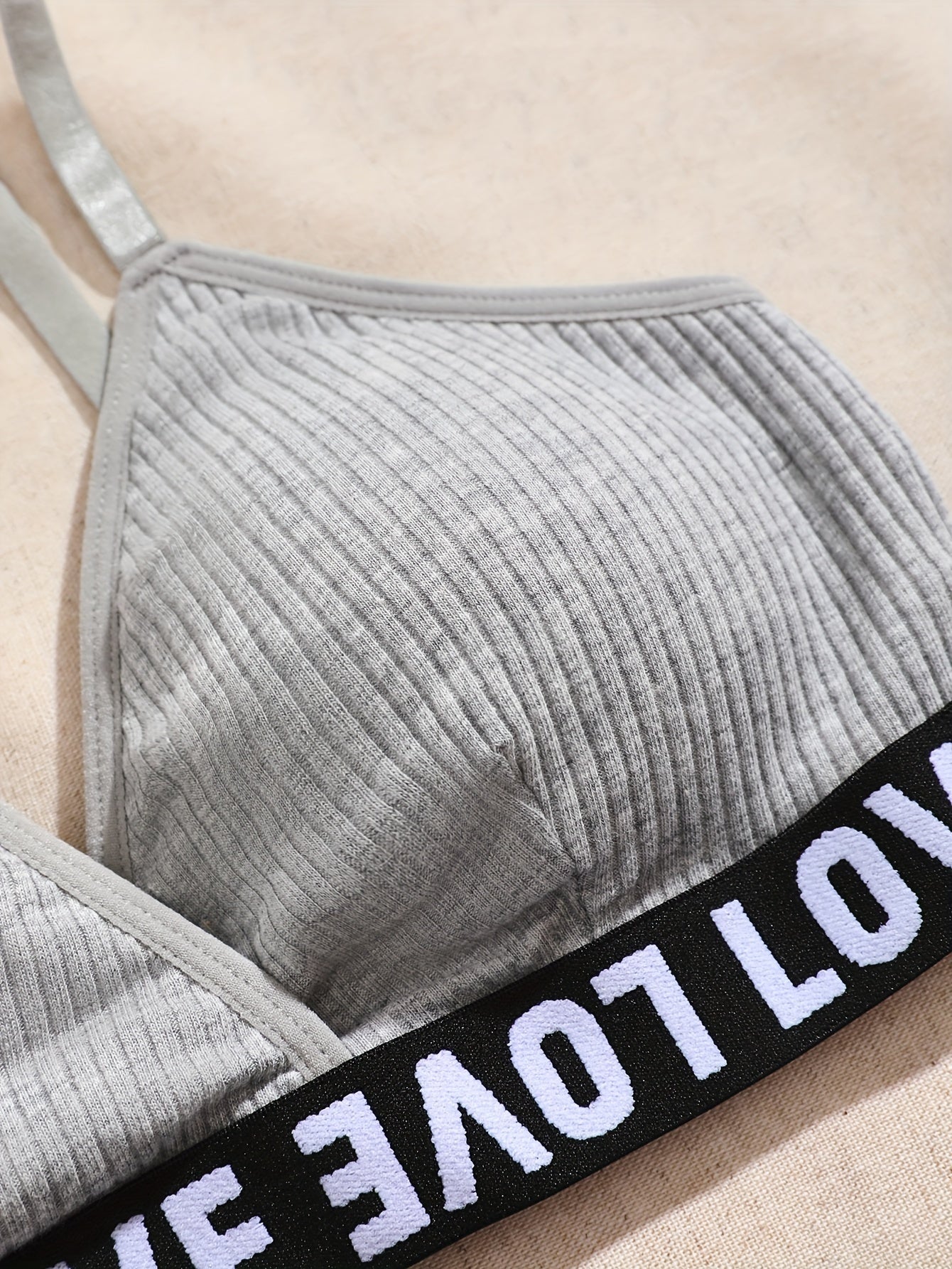 Women's Lingerie Set Solid Knit Fabric Mid Rise Briefs with Removable Padding Sports Bra and Panty