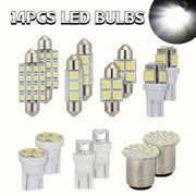 14pcs Car LED Interior Light Set T10 Dual Pointed Non-Battery