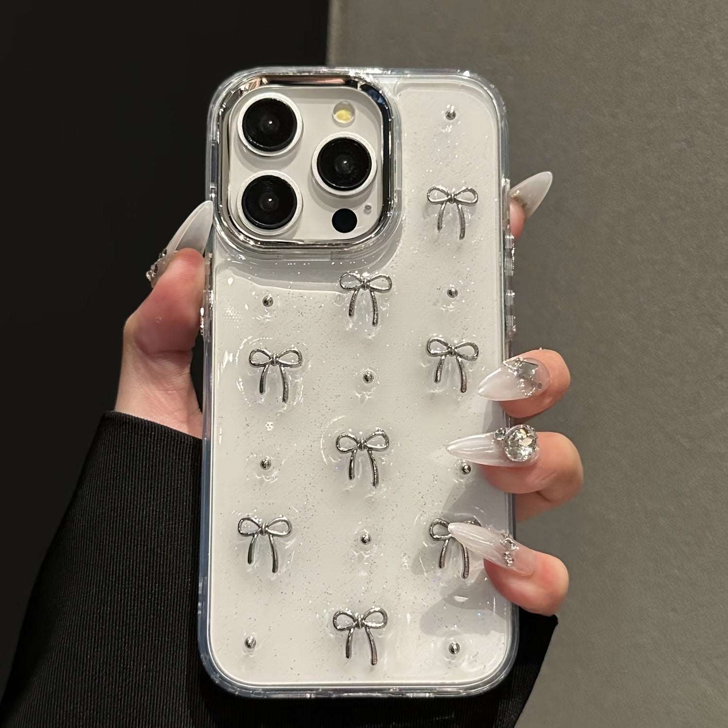 Cute Bow Phone Case Accessory for iPhone 13 Pro Max 14 Pro Max 15 Pro Max