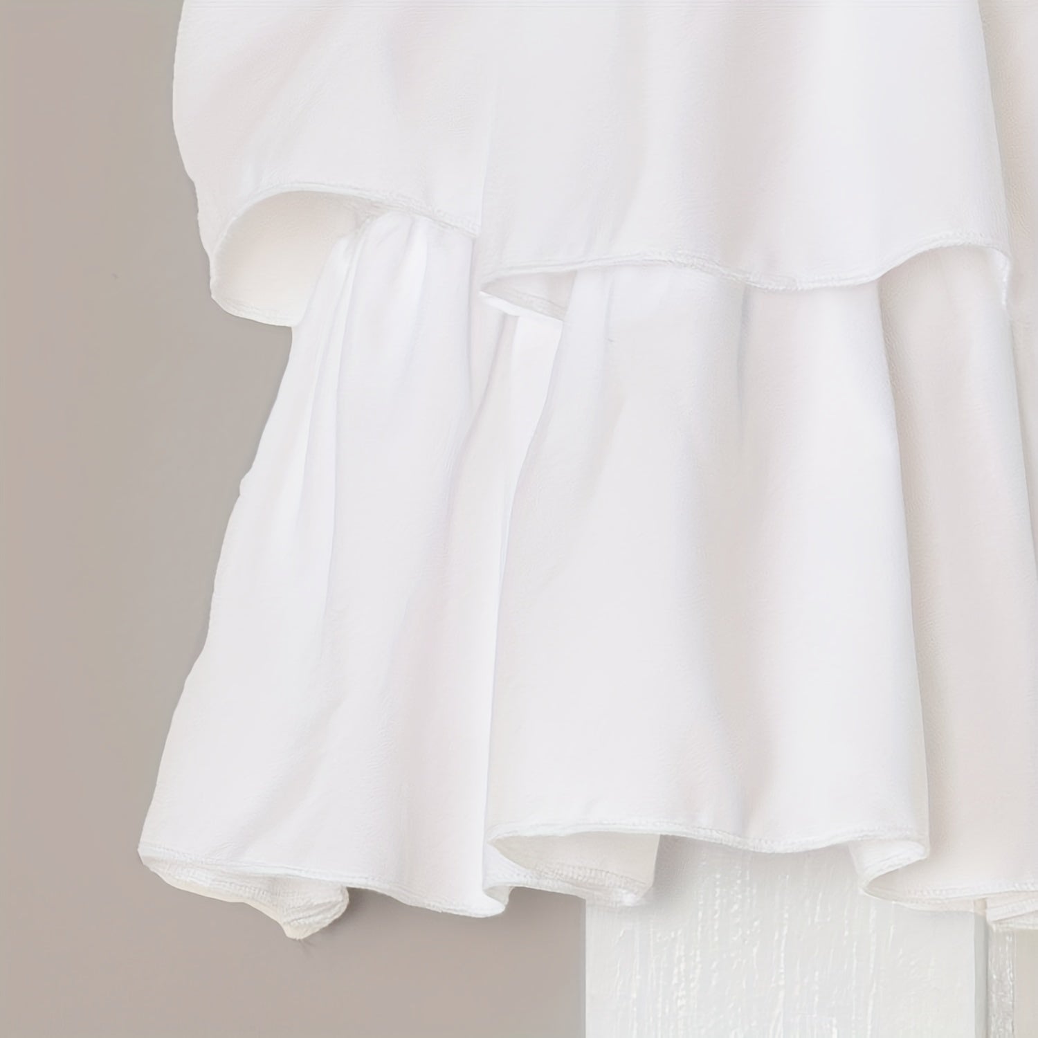 White Farmhouse Valance Curtain Tier with Ruffle Details for Kitchen Windows