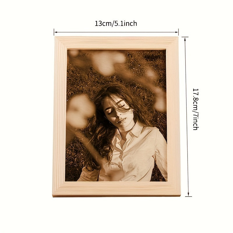 Marco de fotos de madera personalizado grabado para novio o novia 4x6 pulgadas