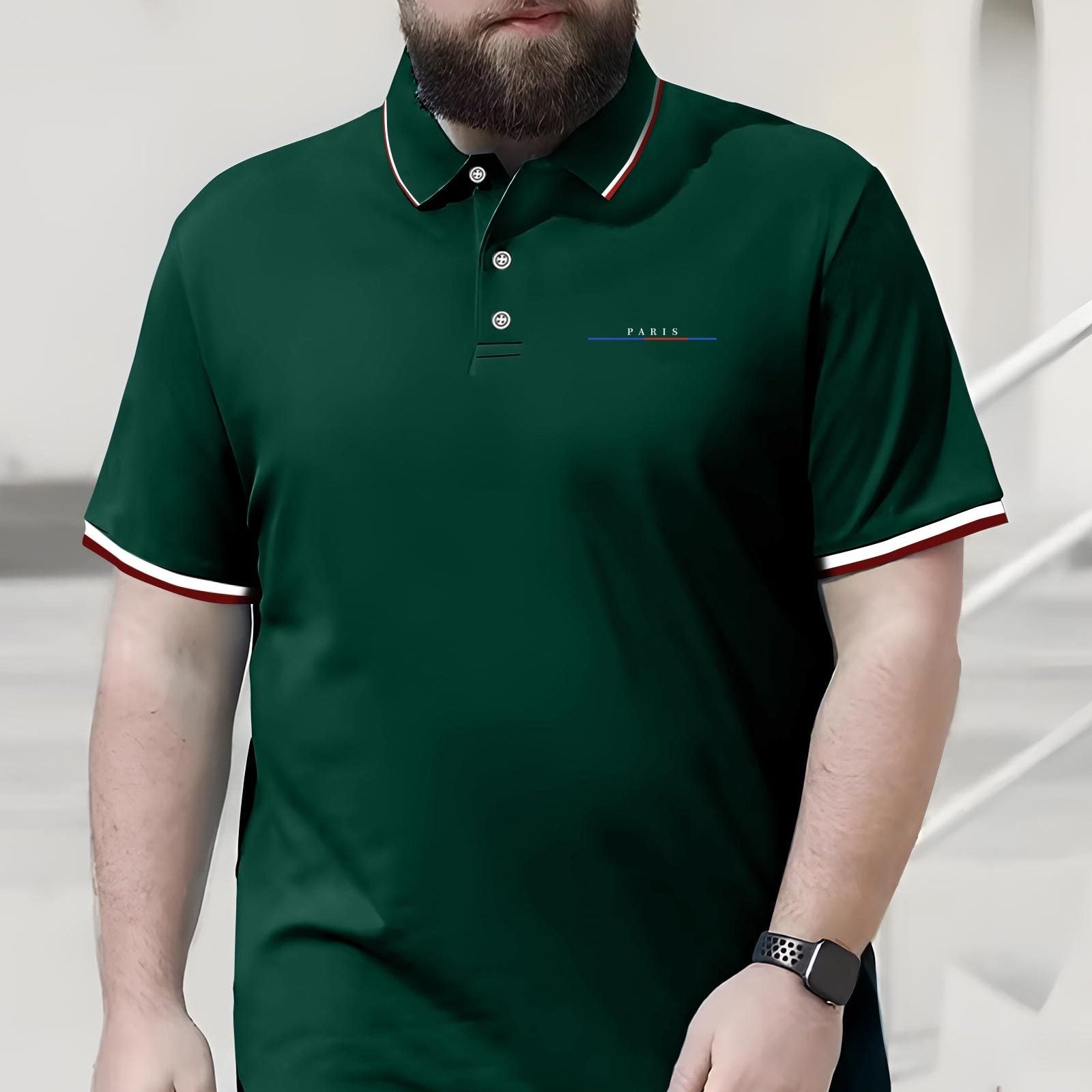 Мужская летняя футболка-поло с принтом из полиэстера, повседневная гольф-футболка
