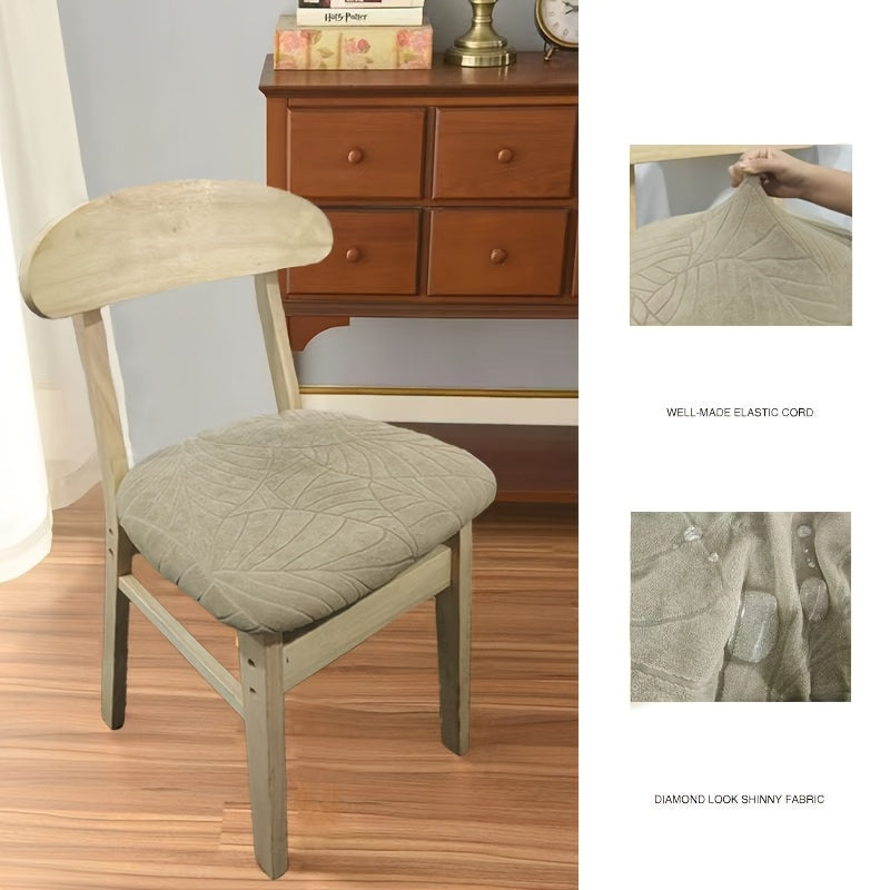 Stretch Chair Cover Polyester Natural Wood Finish All-Season Dining Room Seat Protector