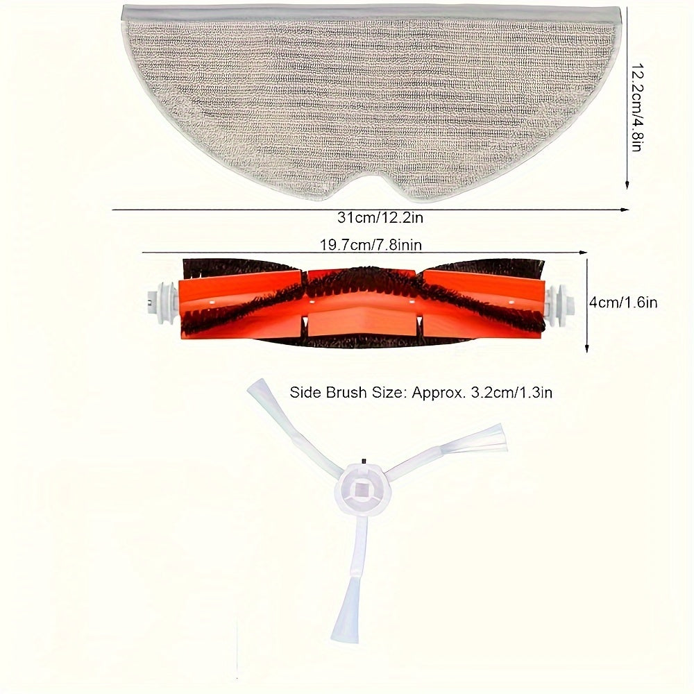 Robotic Vacuum Accessories Kit 8 Pack Compatible with 1C 2C 1T Side Brushes Mop Pads
