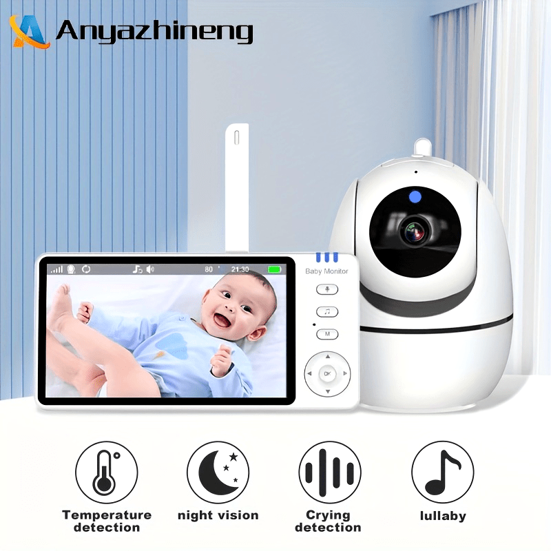High-Definition Security Monitor with Night Vision Two-Way Audio Temperature Display Smartphone Compatible