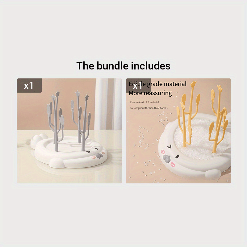 Seal-Shaped Bottle Drying Rack Ocean Animal Design PP Kitchen Organizer for Ages 14+