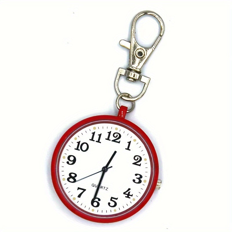 Large Number Nurse Exam Quartz Waterproof Pocket Watch with Key Chain for Students