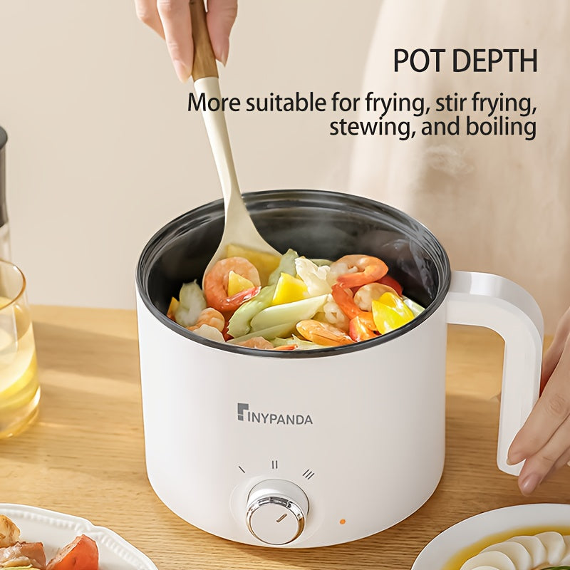 Double-layer electric steamer with large hot pot capacity for steaming and boiling in dorms homes offices