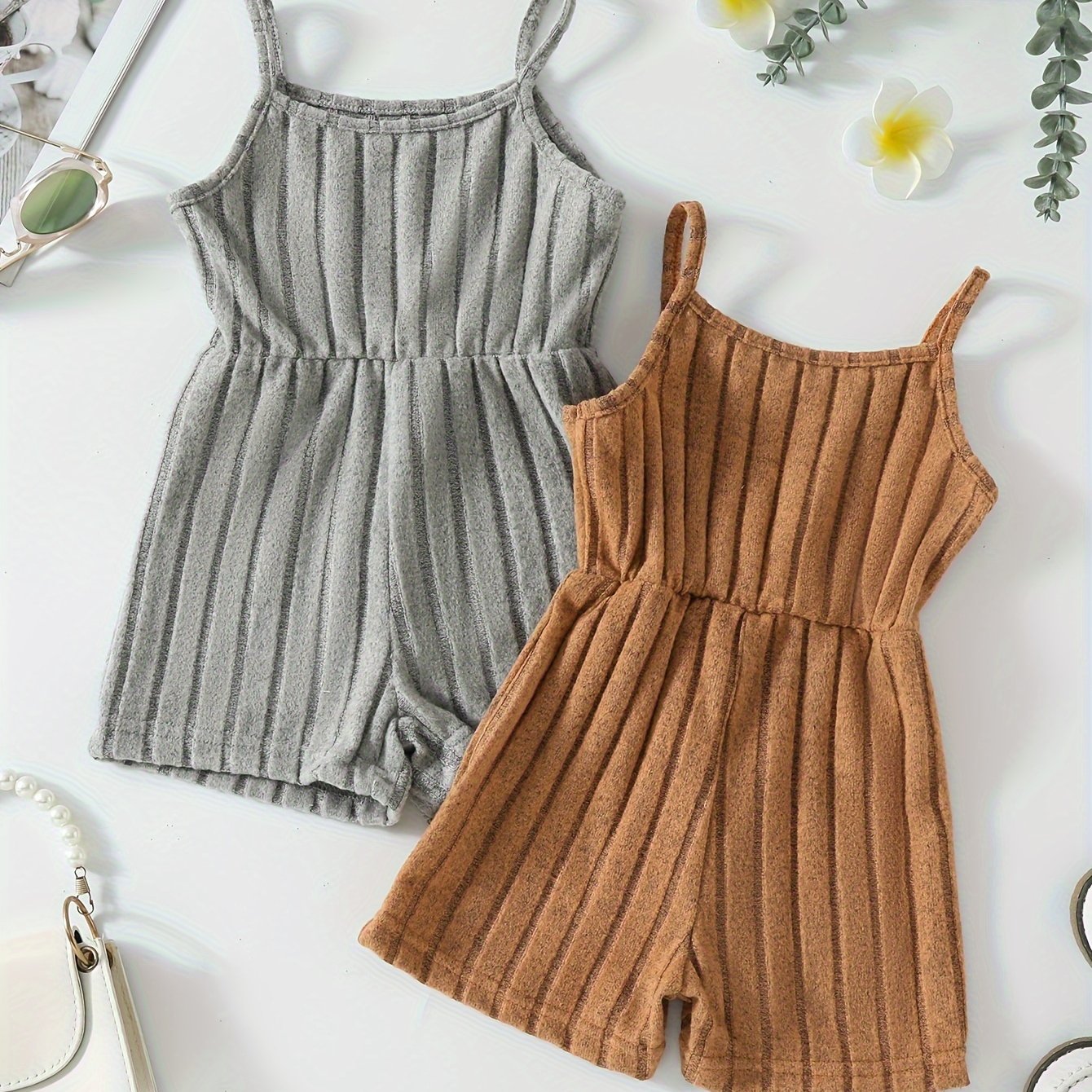 Conjunto de body y pantalones cortos para bebé niña con diseño de rayas en la axila para primavera y verano 0-3 años