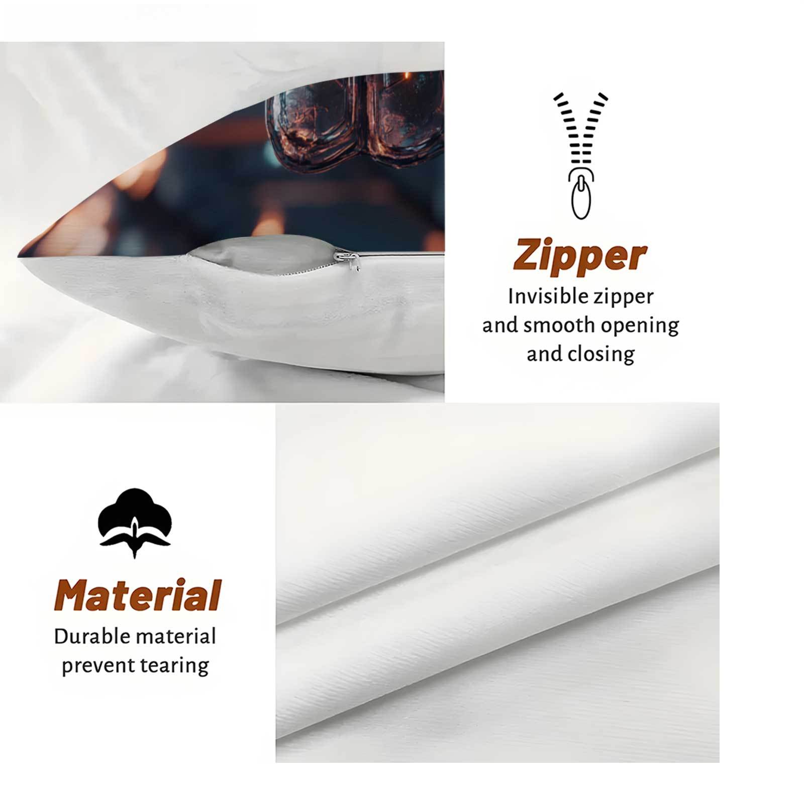 Set of 4 Modern Fantasy Clover Pillowcases Polyester Zipper Closure for Home Office Car Sofa