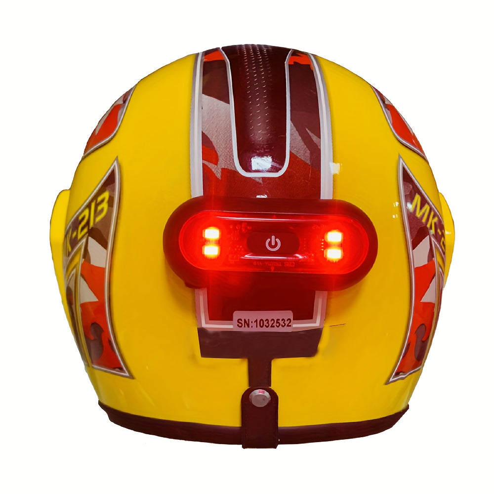 Motorcycle Helmet Rear Light LED Safety Bike Tail Lamp Red Bright