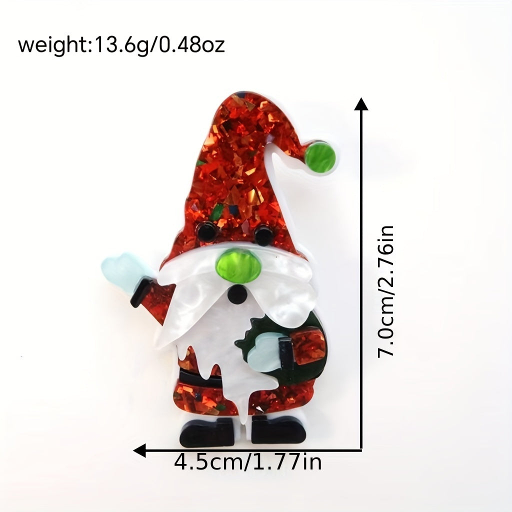 Santa Claus Brooches Acrylic Pins for Bags and Outfits Stylish and Cute