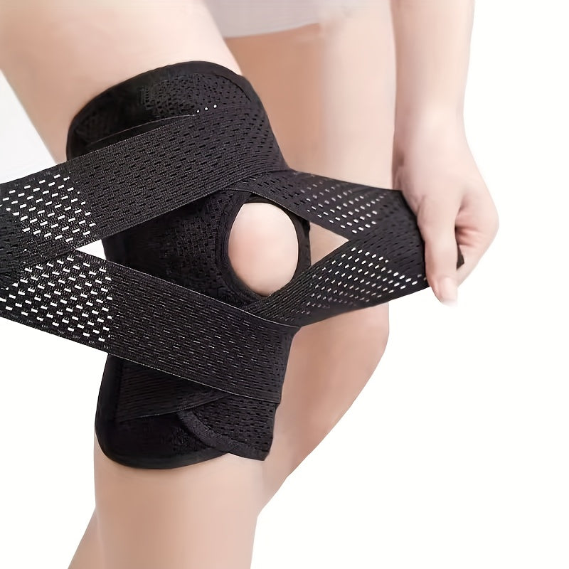 Adjustable Knee Brace with Side Stabilizers for Meniscal Tear Medium Stretch Polyester