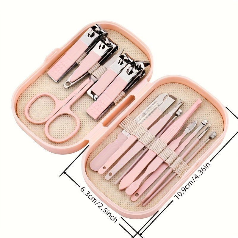 Portable Nail Art Tool Set for Home Use Including Nail Clippers Ear Spoon Acne Needle and Beauty Tools