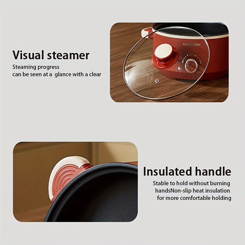 Katta hajmli ko‘p funksiyali elektr taom pishirish qozoni, yopishmaydigan keramika ichki qismi va to‘kilishni oldini oluvchi dizayni bilan. Yotoqxona, uylar, RVlar va tashqi foydalanish uchun ideal.