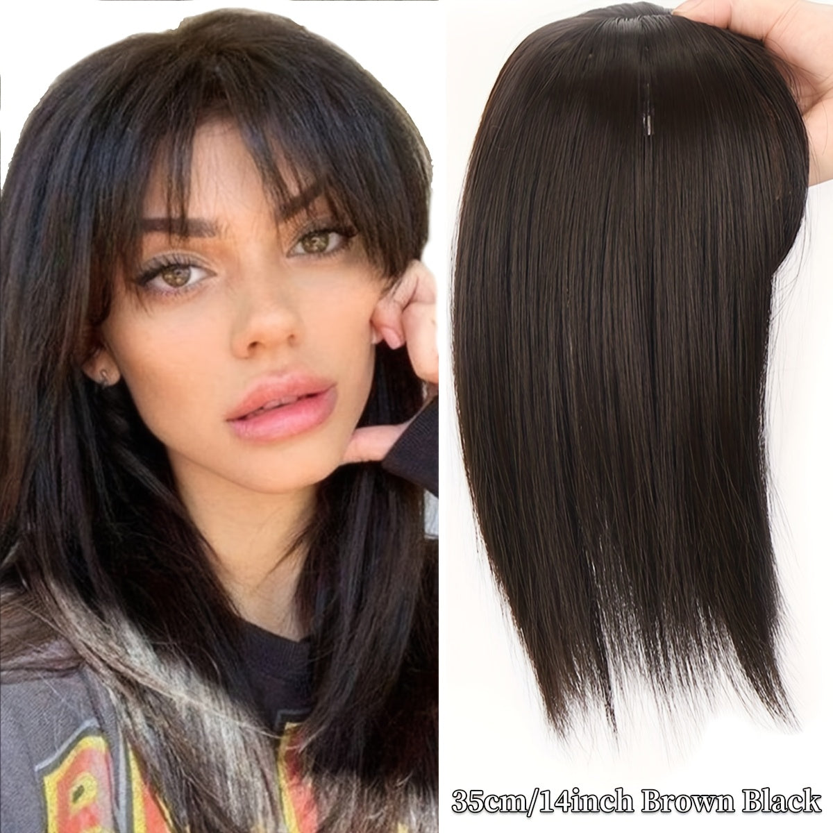Women Straight Synthetic Clip-In Bangs Hair Extensions Natural Looking