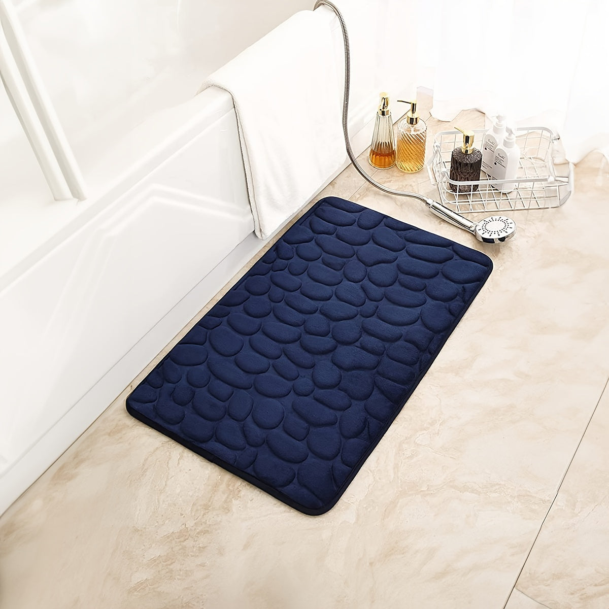 Memory Cotton Bathroom Floor Mat Water Absorbent Non-Slip Doorstep Carpet