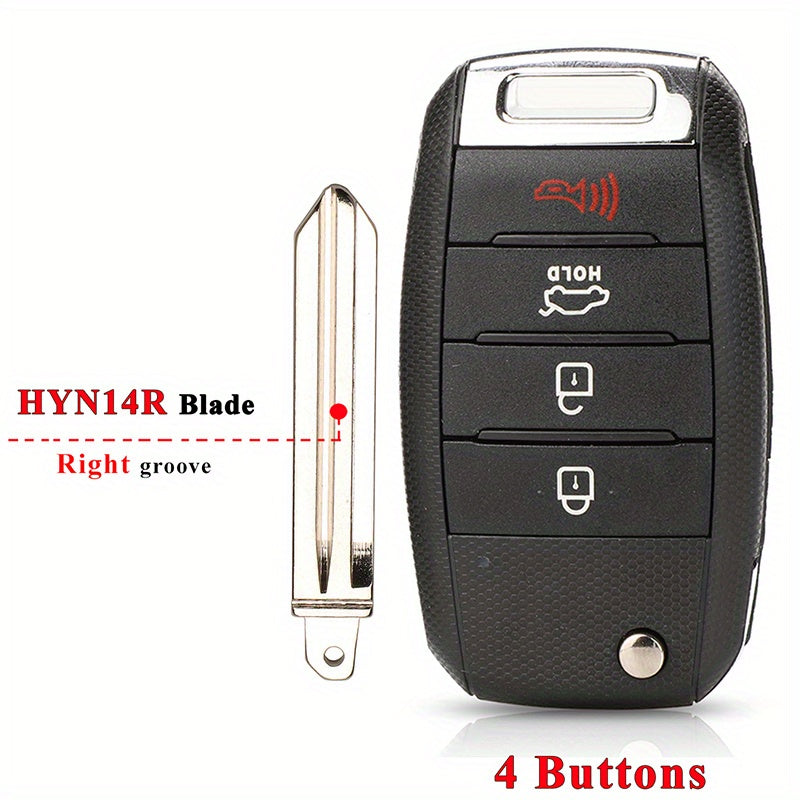 Flip Remote Key Shell Black ABS Car Fob Housing Replacement for SUV Sedan