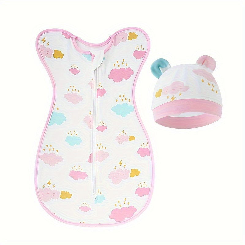 Набор из двух новорожденных одеял и шапочек для малышей, всесезонный хлопковый антиколиковый