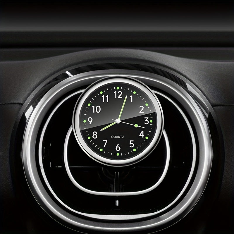 Luxury Car Dashboard Clock Glow-in-the-Dark Analog Mini Quartz Timepiece for High-End Vehicles