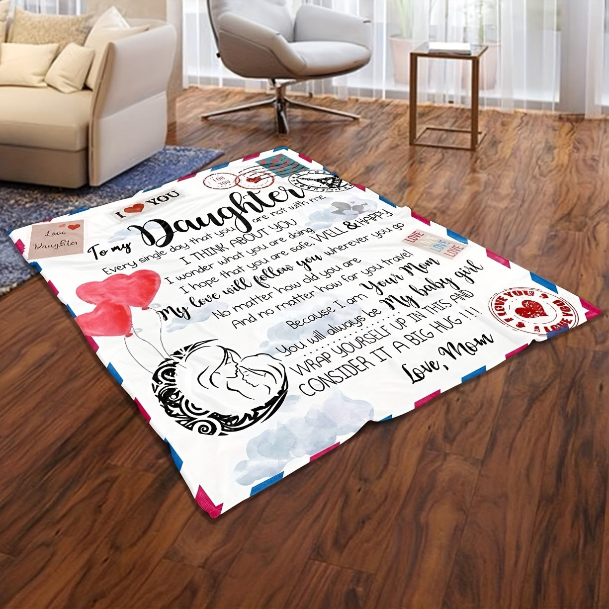 Printed Flannel Blanket for Women and Girls Cozy Throw for Couch Bed Travel