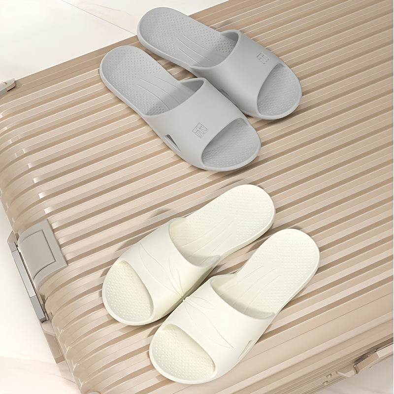 Unisex Solid Color Slip-On Slides Lightweight Bathroom Home Slides
