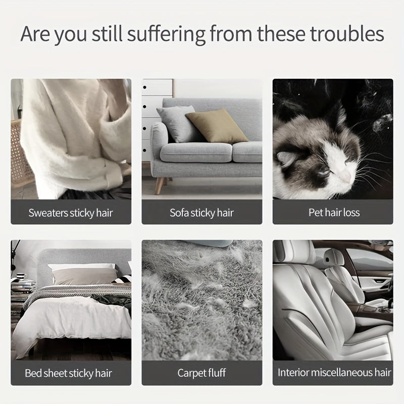 Reusable Dual-Sided Pet Hair Remover Brush for Clothes Furniture Carpets