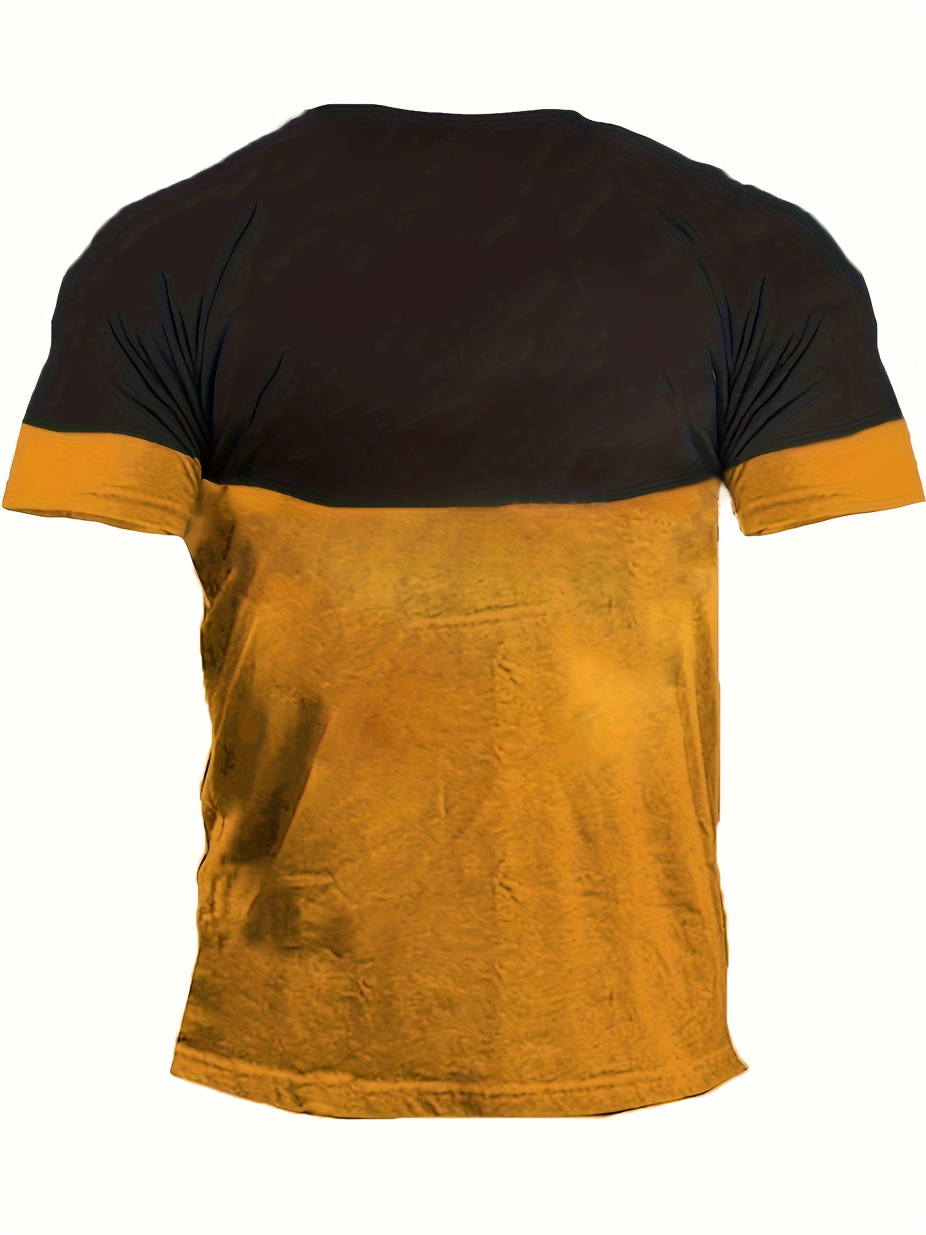 Мужская футболка с коротким рукавом и графическим принтом, черная и желтая, из полиэстера, больших размеров, винтажный повседневный стиль