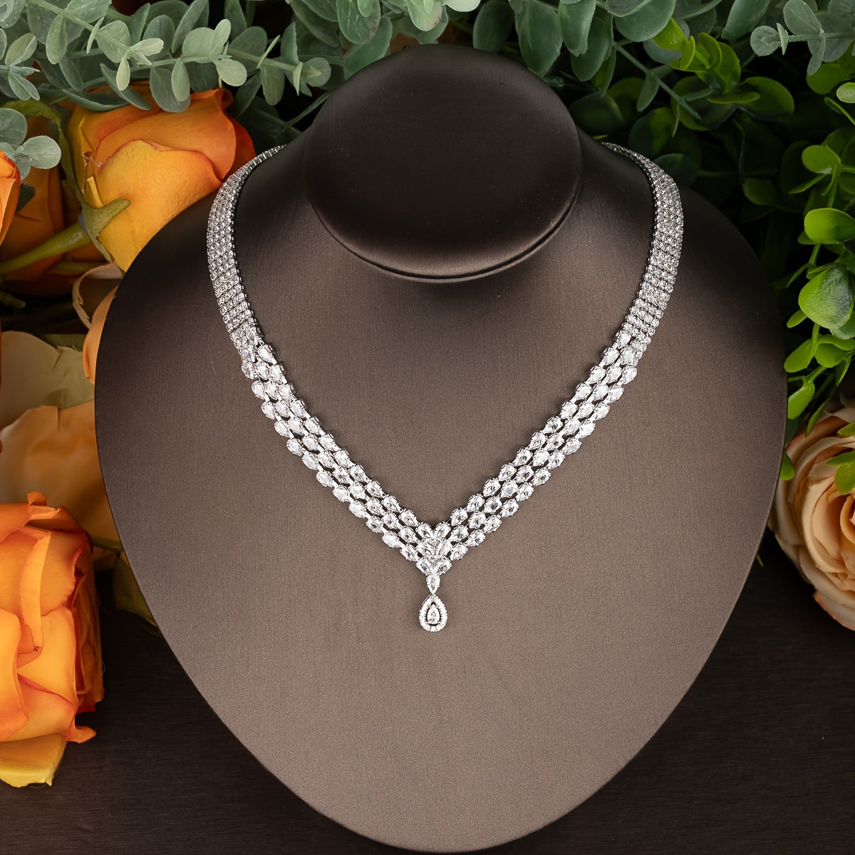 Ayollar uchun kubik zirkoniy zargarlik to'plami, yoshirtma shlyapa, taqinchoq, marjon, sirg'alar, uzuk, to'y