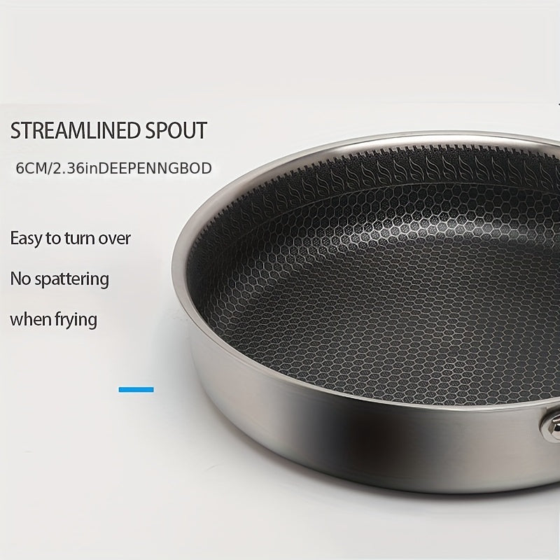 11-дюймовая сковорода из нержавеющей стали с тройным дном, антипригарное покрытие, безопасна для духовки, безопасна для посудомоечной машины