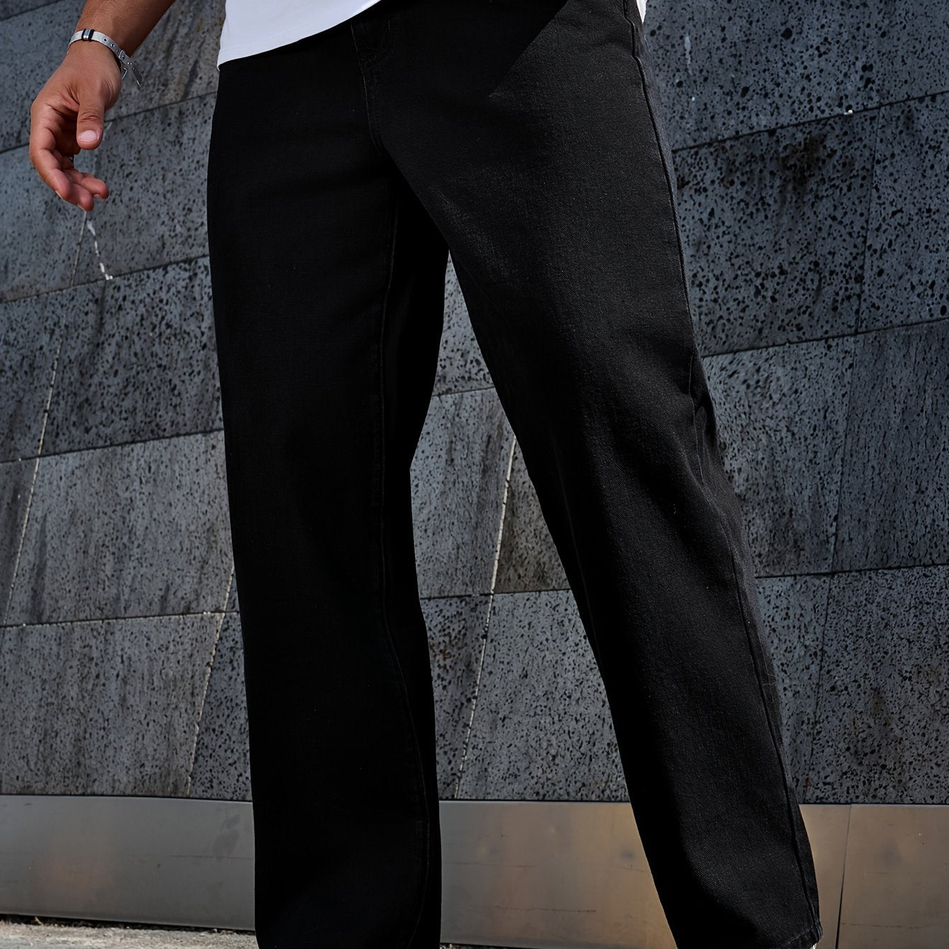 Men's Plus Size Denim Jeans Regular Fit All-Season Woven Cotton Polyester Viscose