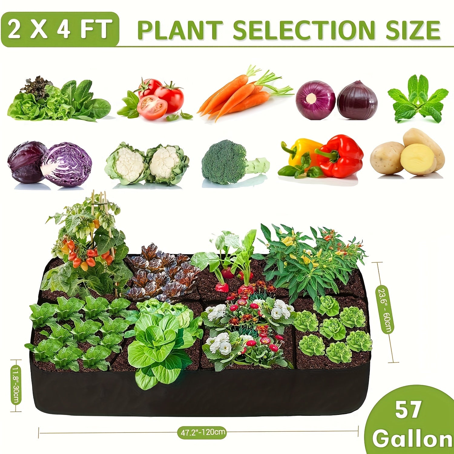 Bo'shliq bilan ta'minlangan ko'tarilgan bog' qutisi, sabzavotlar, o'simliklar va gullarni ochiq havoda yetishtirish uchun nafas oladigan ekish idishlari.