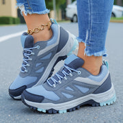 Women's Blue Grey Sneakers Ankle Boots With TPR Sole Breathable Fabric