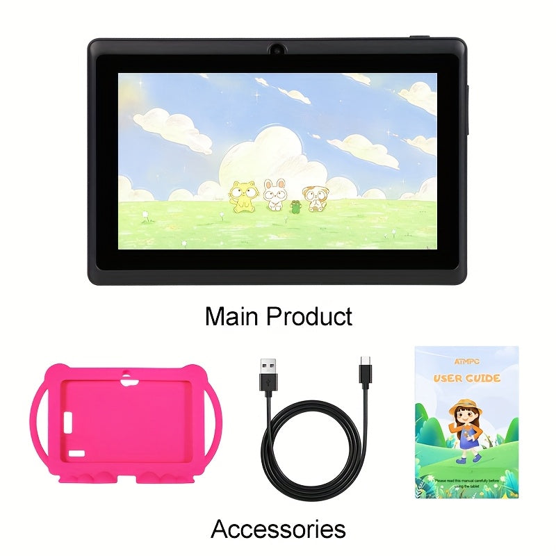 Tableta para niños de 7 pulgadas con 32GB de ROM, 2GB de RAM, Android 11, protección ocular, control parental, funda a prueba de golpes