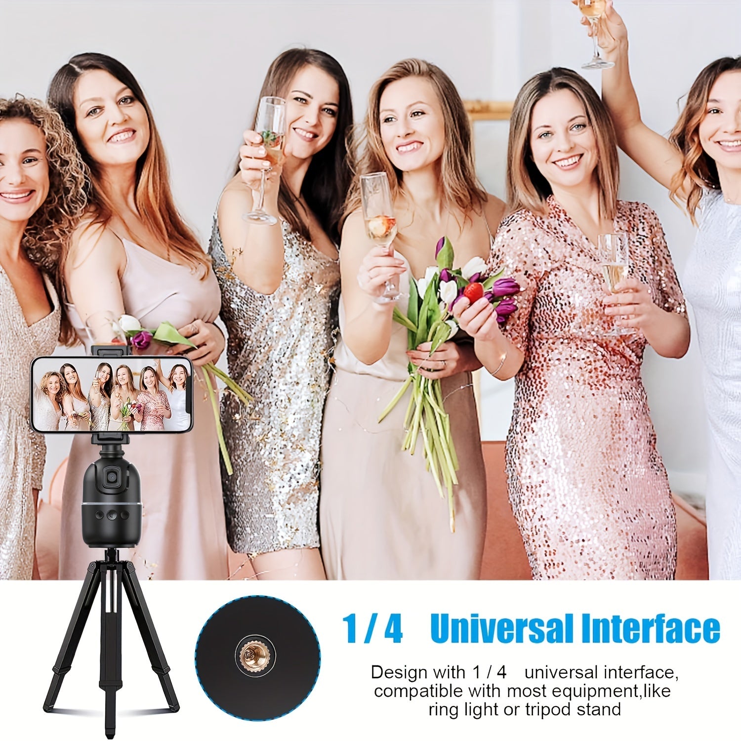 360-Degree Smartphone Gimbal Stabilizer with Auto Tracking Anti-Shake Live Streaming