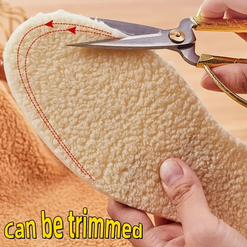 Women Men Winter Insulation Alpaca Shoe Insoles Thick Plush Warm Padding