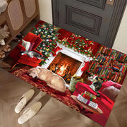 Christmas Holiday Door Mat Water Goose Velvet Non-Slip Entrance Bathroom Decor