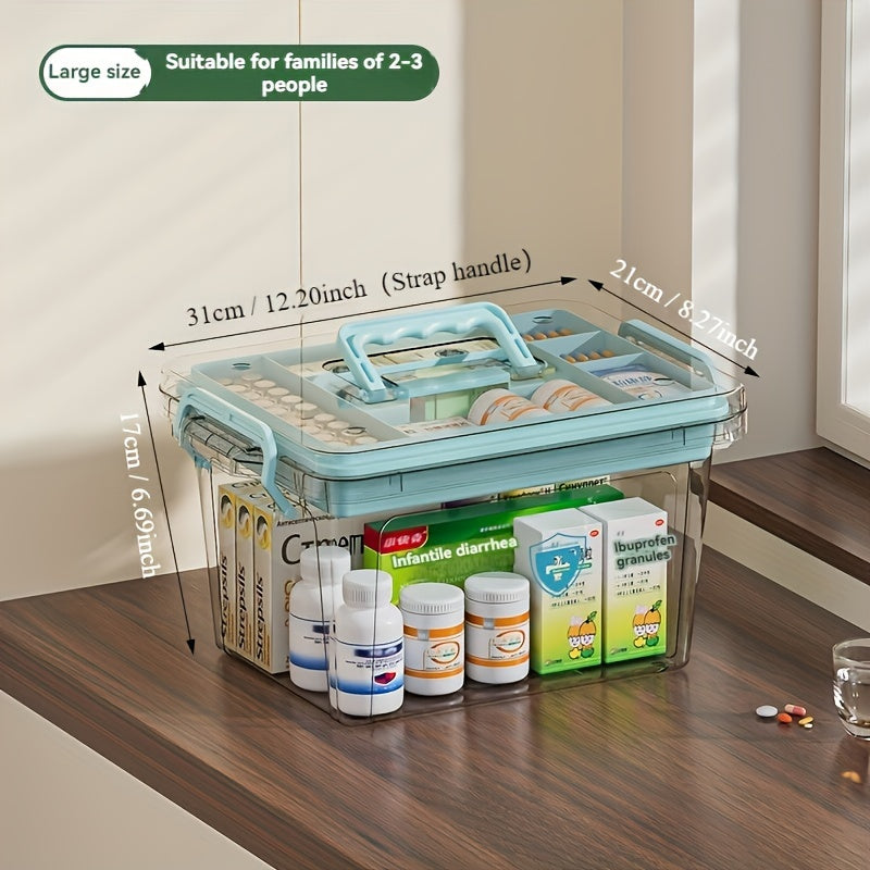 Organizador modular de almacenamiento con gran capacidad y pastillero para almacenamiento en el hogar y primeros auxilios