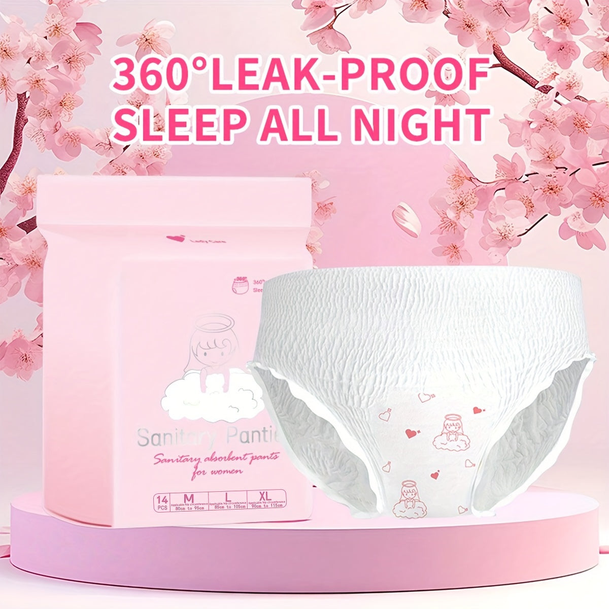 Women’s Leak-Proof Cotton Menstrual Panties for Overnight Use Breathable Absorbent
