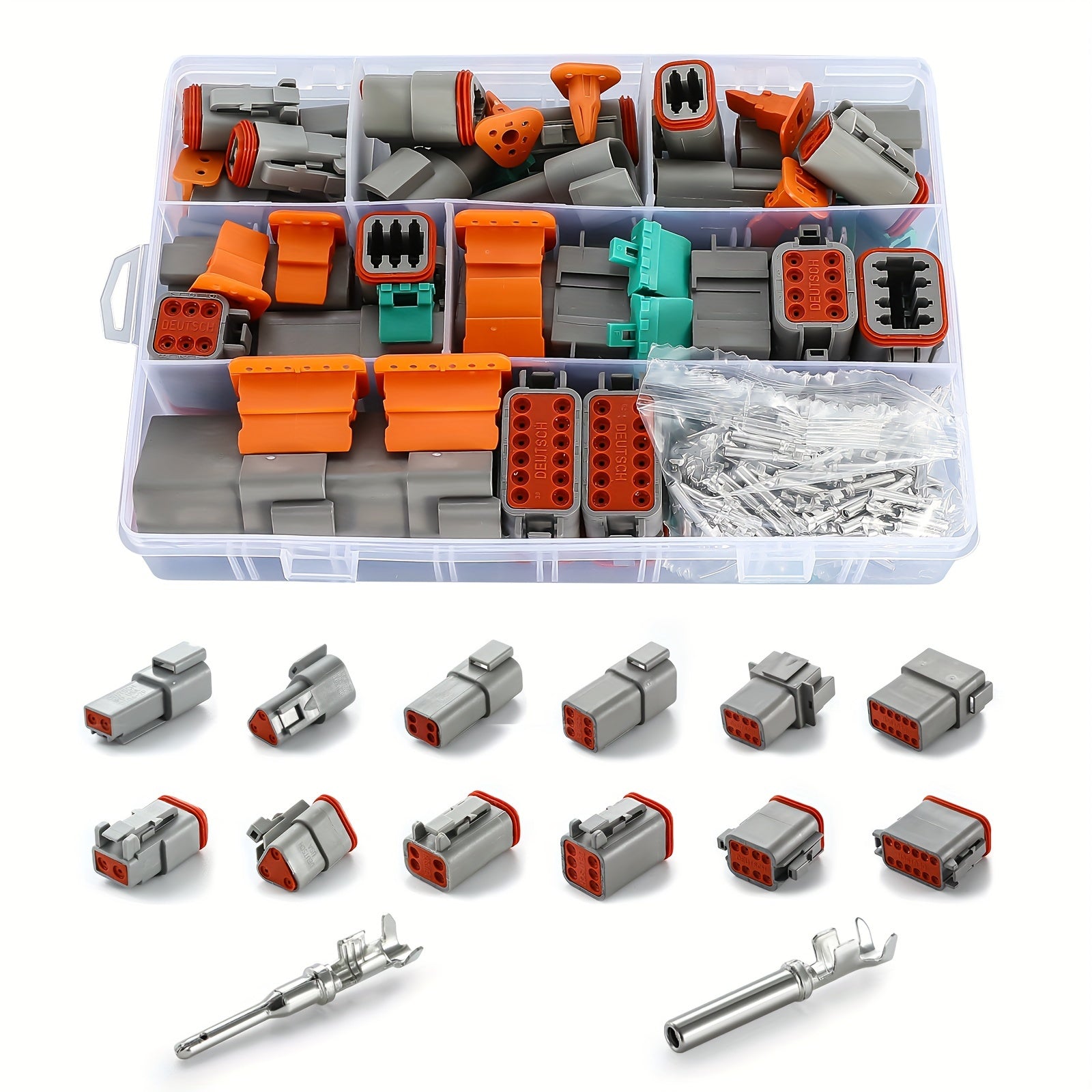 Kit de conectores de cables impermeables de 188 piezas para automoción con enchufe sellado y pines