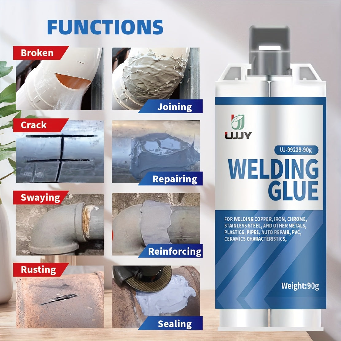 Waterproof Oil-Resistant High-Temperature Welding Glue for Metal Glass Plastic Wood 80g 30g Tubes