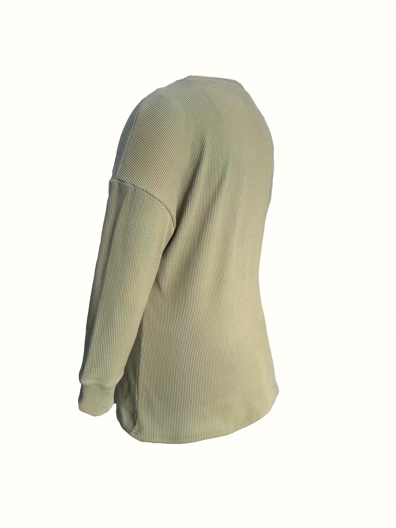 Plus Size Women's Casual Pullover Sweatshirt with Ribbed Trim and Breathable Material