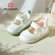 Girls Casual Walking Shoes Wide Round Toe Anti-Slip Rubber Sole Fabric Lining Hook-and-Loop Closure